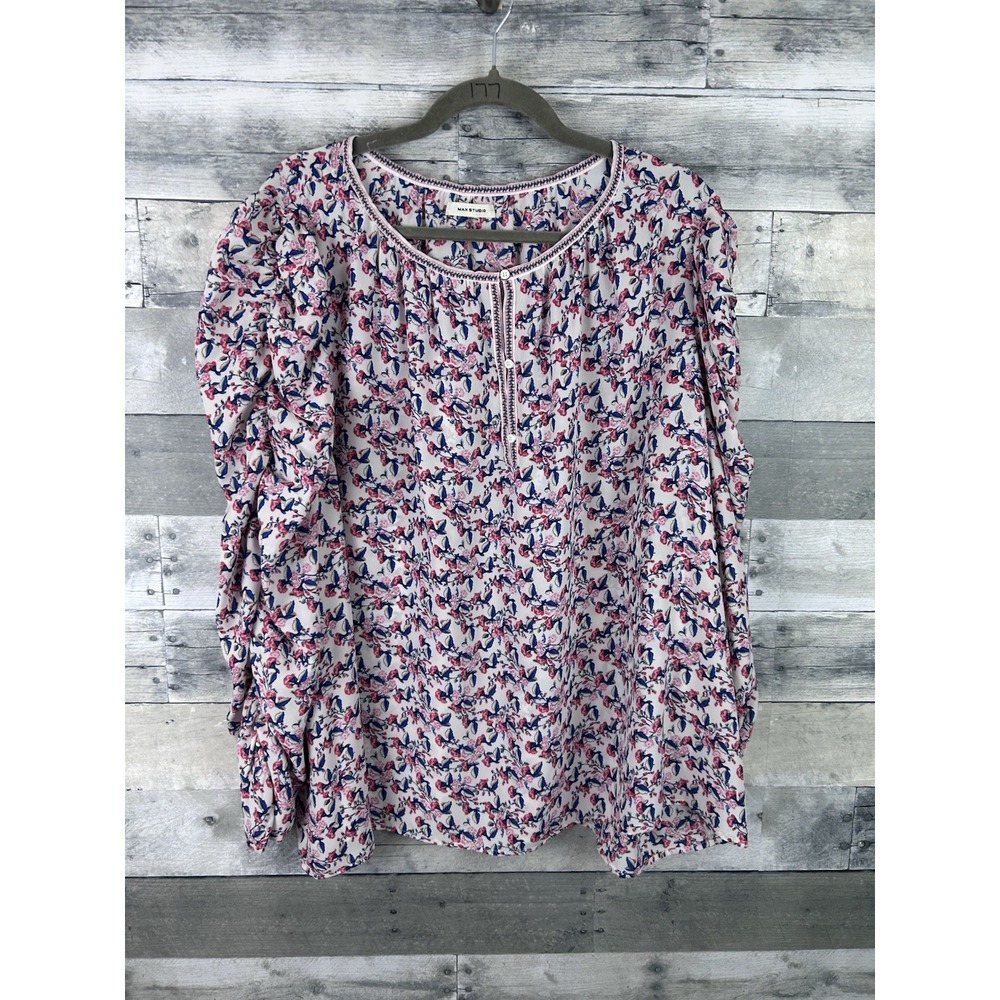 Max Studio Women's 1X Long Sleeve Blouse